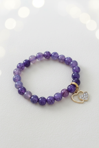 Amethyst Double Heart Crystal Bracelet – Studio Product Shot