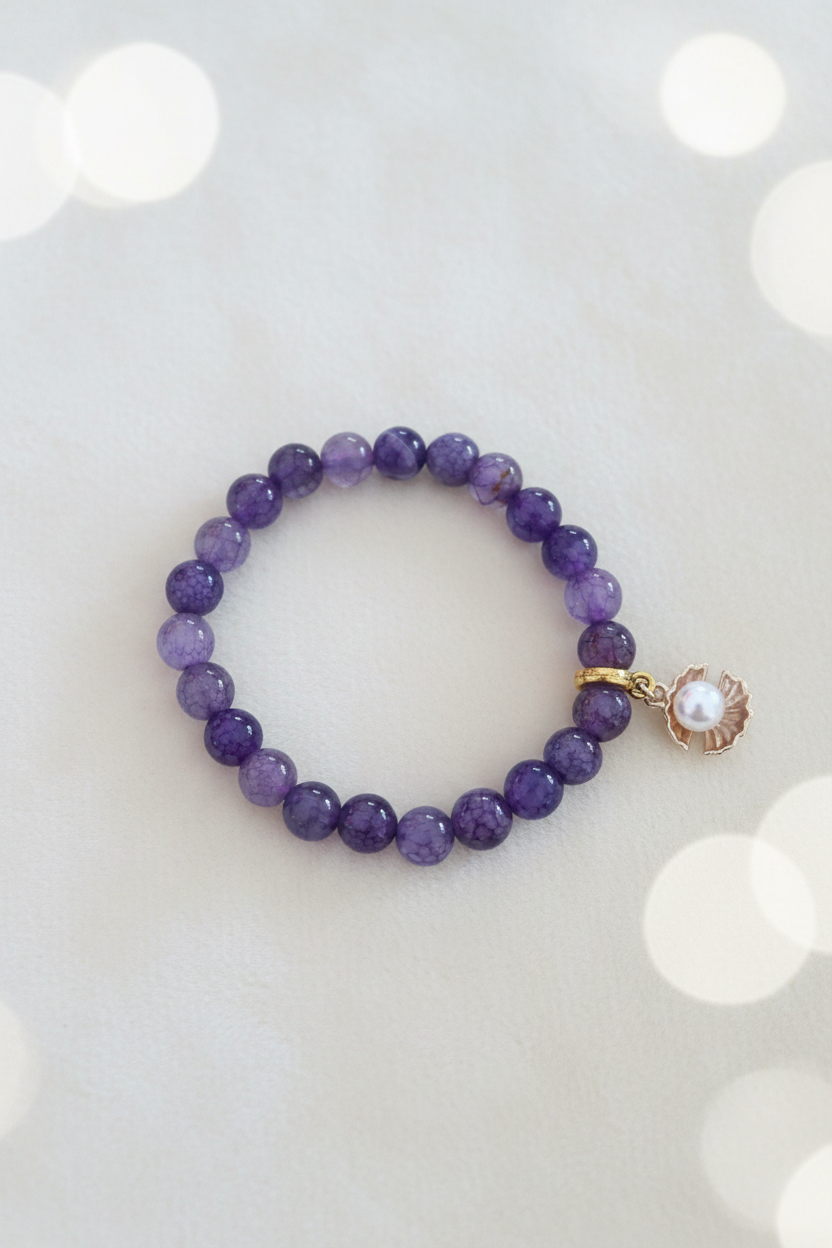 Amethyst Pearl Oyster Bracelet – Studio Product Shot