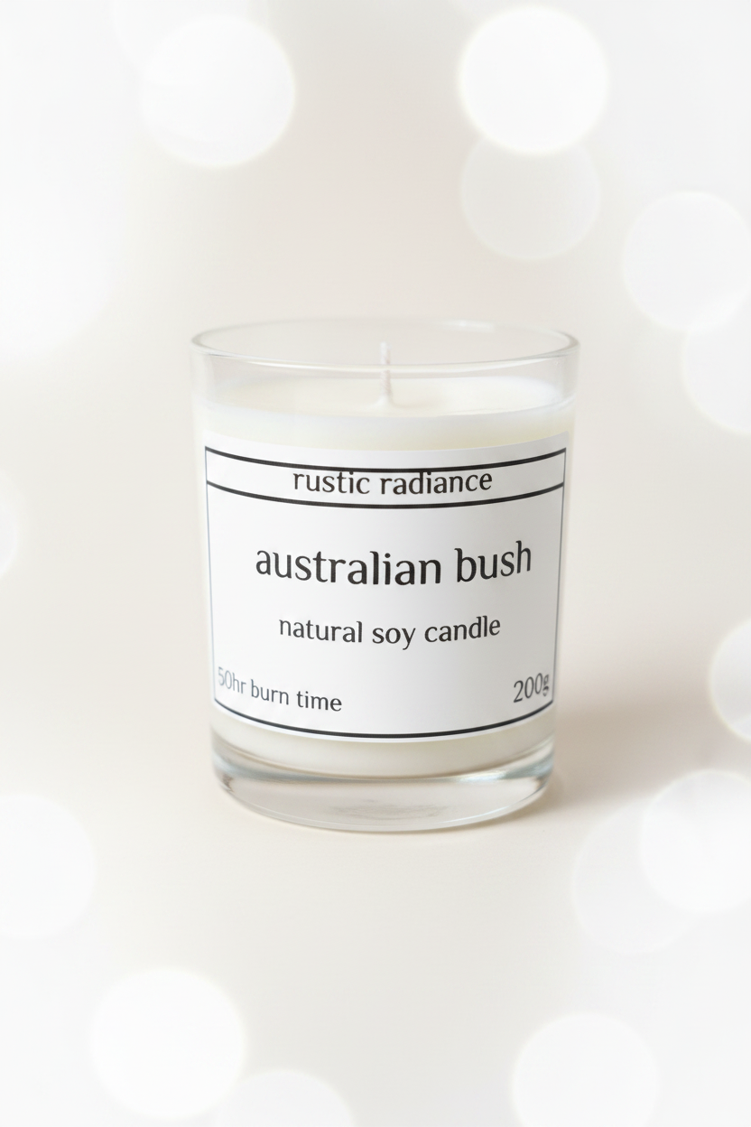 Australian Bush Soy Candle – Pastel Cream Bokeh