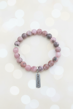 Beautiful Pink Grey Marble Bracelet – Pastel Cream Bokeh