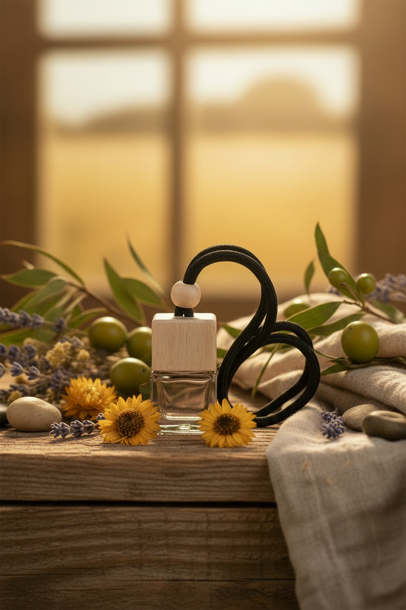 Car Diffuser – Clear Bottle Front, Kakadu Plum Background
