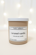 Caramel Vanilla Tin Candle – Pastel Cream Bokeh