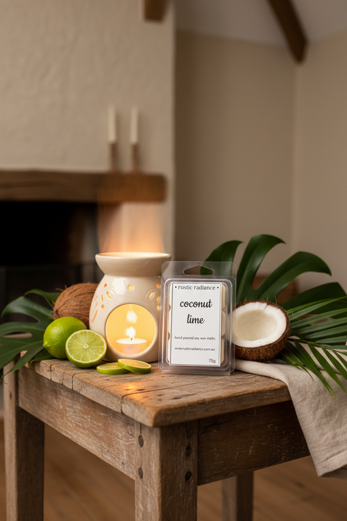 Coconut Lime Wax Melts – Warm Country House with Wax Warmer