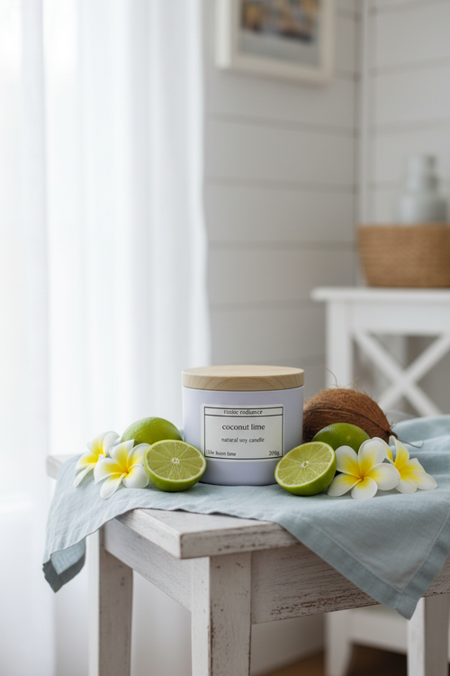 Coconut Lime White Jar Candle Country Home