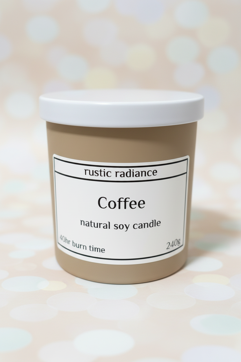 Coffee Tin Candle – Pastel Cream Bokeh