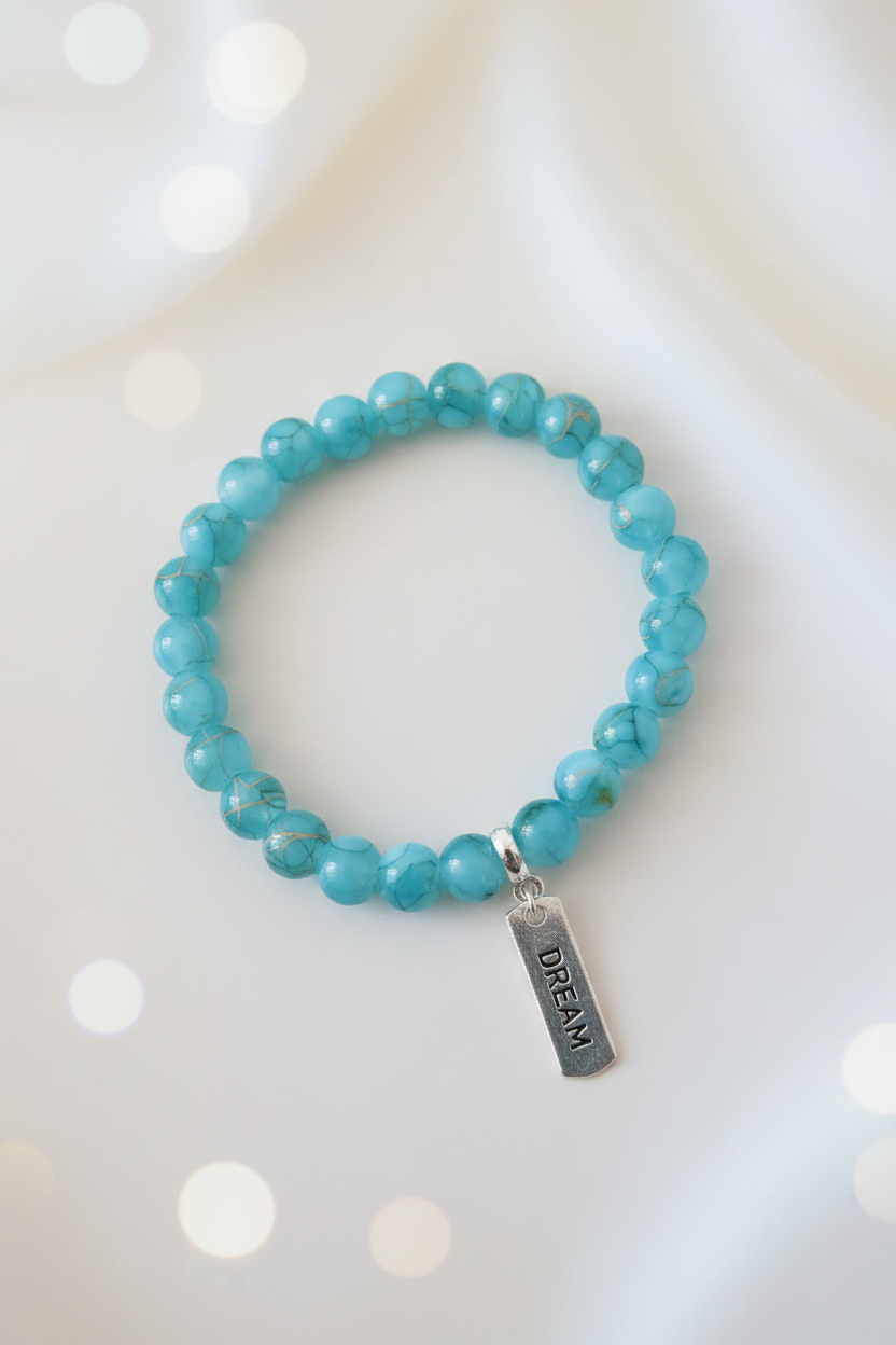 Dream Turquoise Bracelet – Pastel Cream Bokeh
