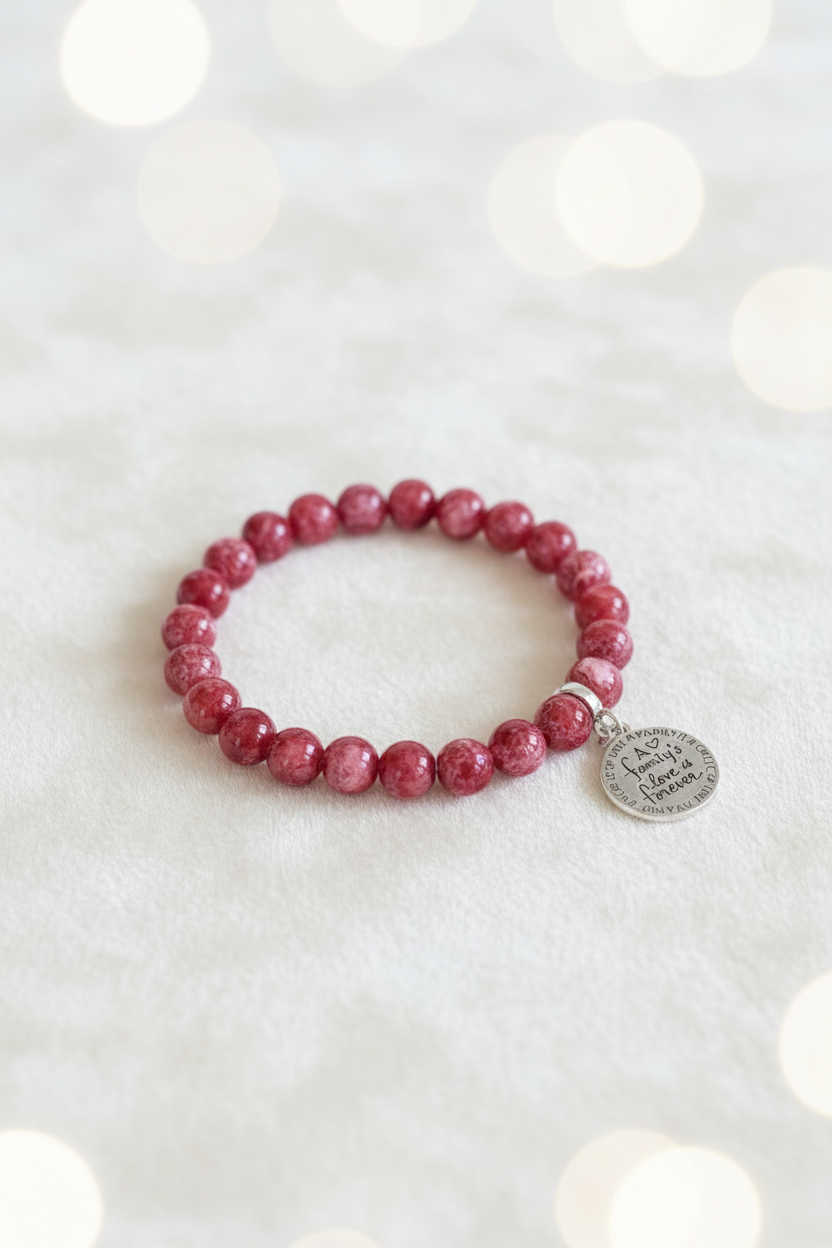 Family Love Forever Bracelet Red – Studio Product Shot