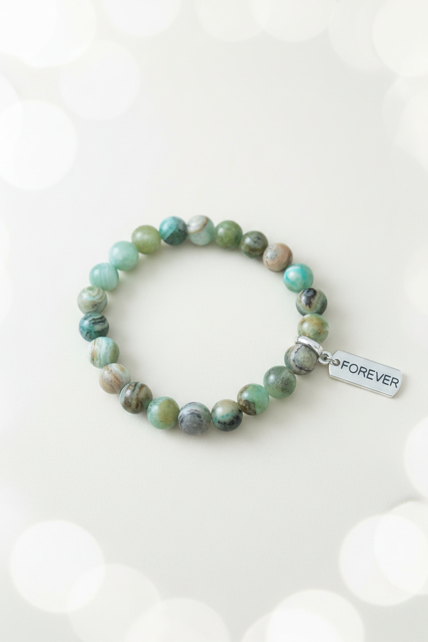 Forever Bracelet Green Agate – Studio Product Shot