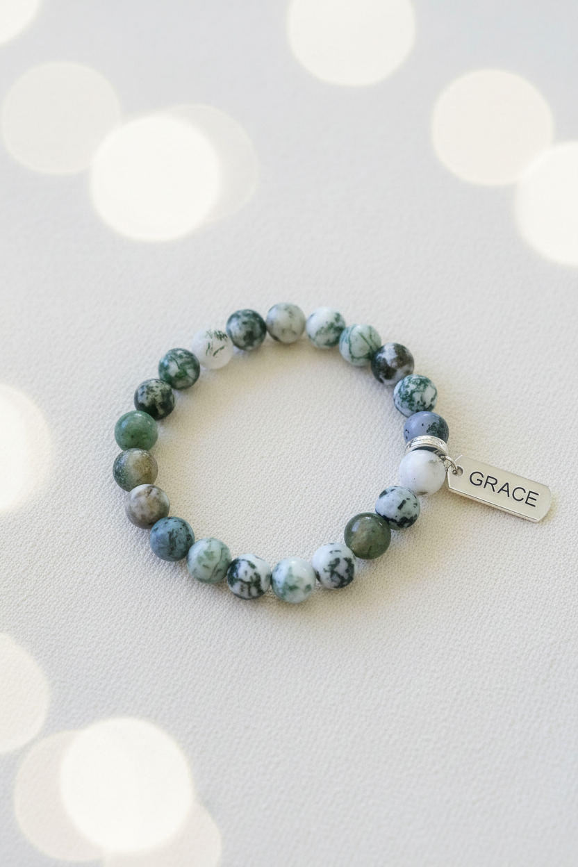 Grace Bracelet Tree Agate – Studio Product Shot