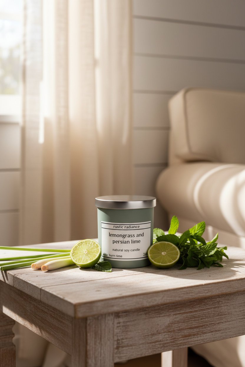 Lemongrass and Persian Lime Candle Warm Country Home