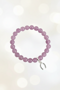 Lilac Purple Horseshoe Charm Bracelet – Pastel Cream Bokeh