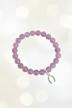 Lilac Purple Horseshoe Charm Bracelet – Pastel Cream Bokeh
