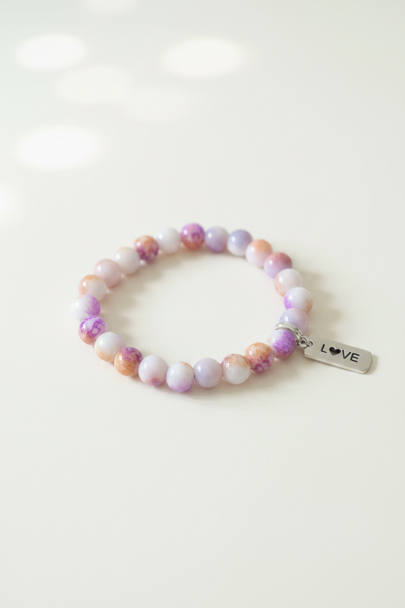 Love Bracelet Lavender Peach – Studio Product Shot