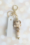 Puppy Dog Keychain – Pastel Cream Bokeh
