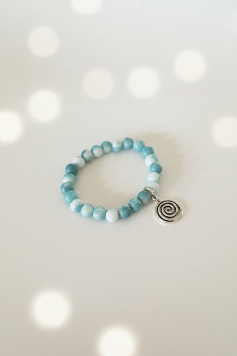 Teal Aqua Spiral Bracelet – Studio Product Shot